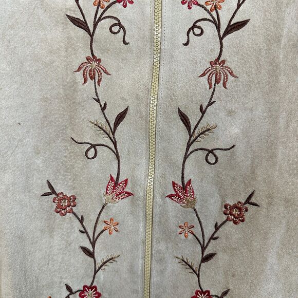 Designers Studio Originals Suede Embroidered Sweater Vest Women's Size Small - Picture 7 of 8